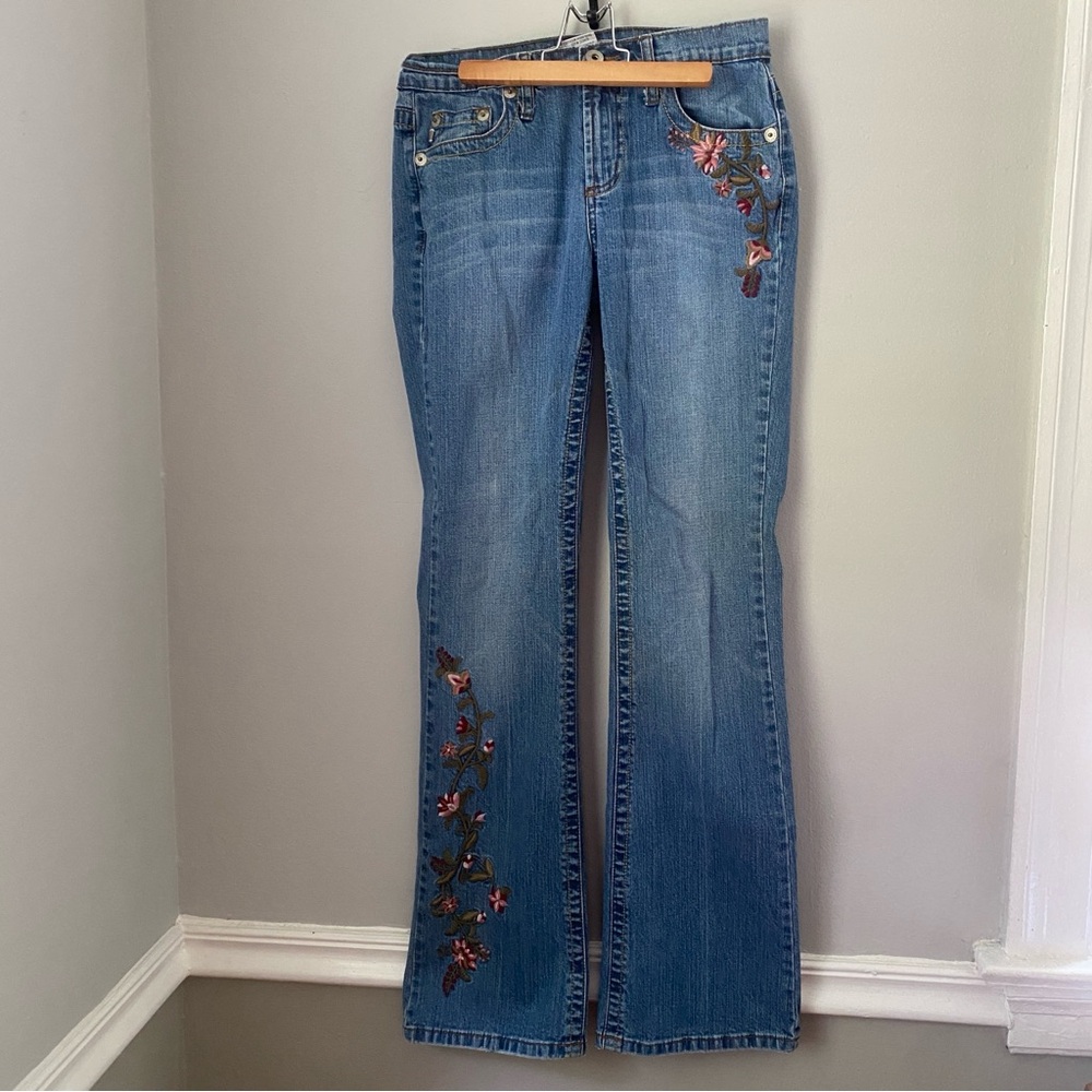 Z Cavaricci Authentic Vintage floral embroidered denim jeans bootcut flare 6